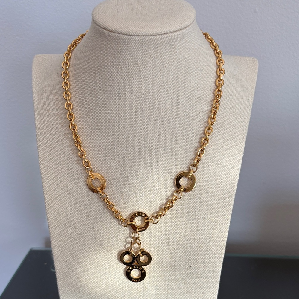 Celine Gold Necklace with Circular Charms - Picture 9 of 10